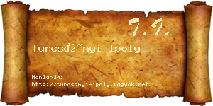 Turcsányi Ipoly névjegykártya